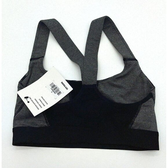IVY PARK Sports Bra Womens Small Strappy Mesh Gray Black Logo Medium Support New - Picture 10 of 12